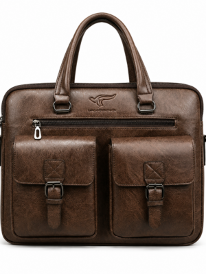 Premium Vintage Leather Laptop Briefcase – Men’s Business Messenger Bag