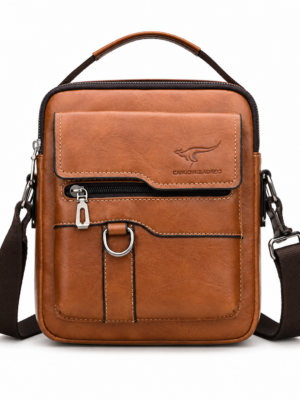 Premium Leather Crossbody Messenger Bag – Men’s Casual Shoulder Bag